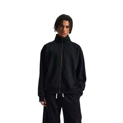 Minimalist Stand Collar Zip Up Sweatshirt