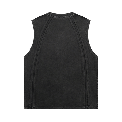Raw Edge Patchwork Muscle Tank 275gsm