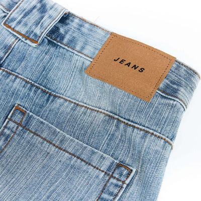 Vintage Slub Embroidered Curved Blade Relaxed Jeans