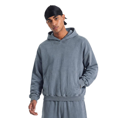 Retro Loose Washed Unique Pockets Hoodie