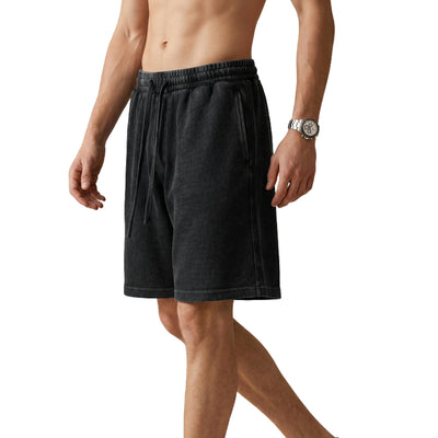 Men’s Vintage Wash Loose Fit Snowflake Waffle Shorts
