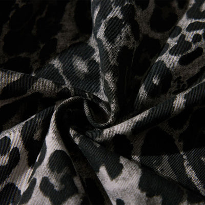 Leopard Print Drawstring Wide-Leg Graphic Pants