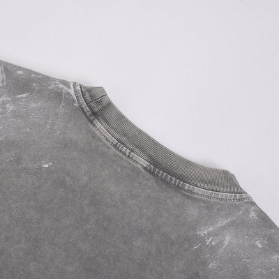 Gray Loose Fit Painted Cotton Sweatshirt