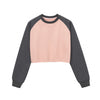 Contrasting Colors Raglan Long-Sleeve Cropped Sweatshirt