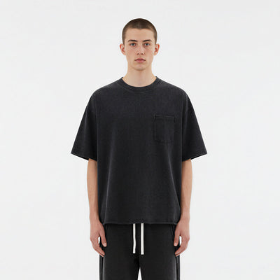 Utility Pocket Distressed Washed Oversized Street Tee