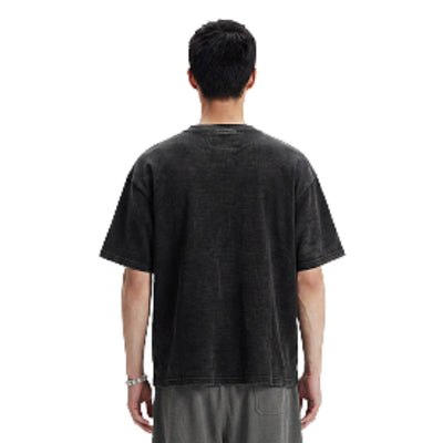 Casual Waffle Fabric Button Neck T-Shirt