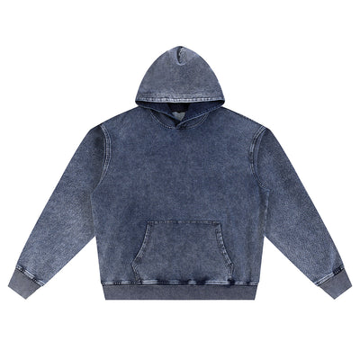 Knit Denim Kangaroo Pocket Hoodie