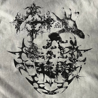 Heavyweight Gothic Graphic Raw-Edge Tee