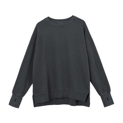 Vintage Washed Ninja Sleeve Split Hem Sweatshirt