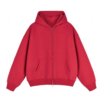 Heavyweight Double-Slider Zipper Fleece Hoodie