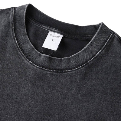 Distressed Fade Drop Shoulder Oversized Cotton T-Shirt
