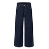 Wide Leg Dark Denim Jeans Classic Fit