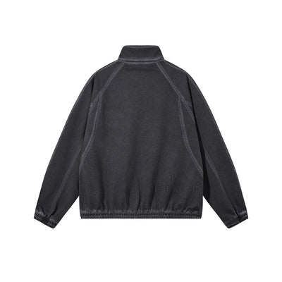 Lightweight Mesh Stand Collar Elastic Hem Zip Jacket