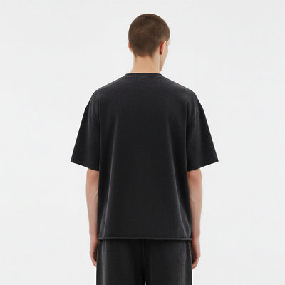 Utility Pocket Distressed Washed Oversized Street Tee