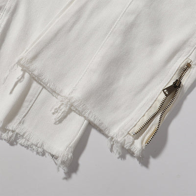 Zipper Hem Slight Flared Leg Cargo Pants