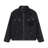 Zip-Up Washed Denim Jacket