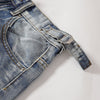 Adjustable Side Strap Distressed High Waist Shorts