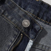 Distressed Dark Denim Vintage Wash Flared Jeans