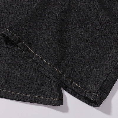 Star Pattern Lace Up High Waist Denim Jeans