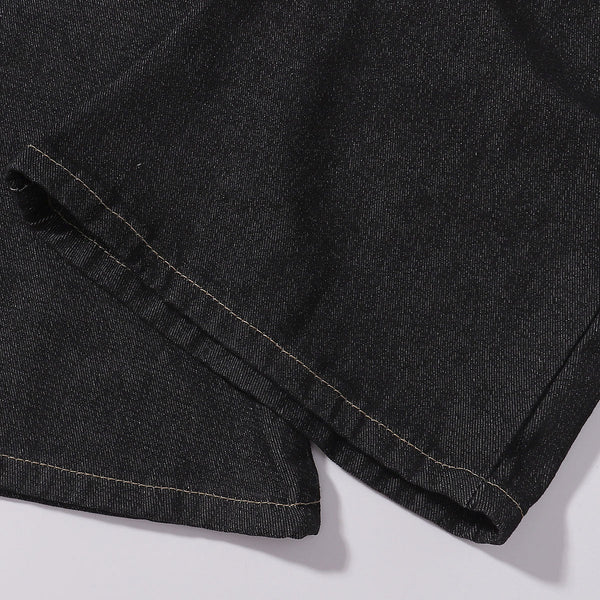 Star Pattern Lace Up High Waist Denim Jeans