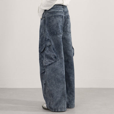 Distressed Wide Leg Cargo Pants
