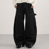 Black Cargo High Waist Wide Leg Jeans