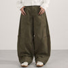 Curved Blade Wide Leg Patchwork Casual Pants