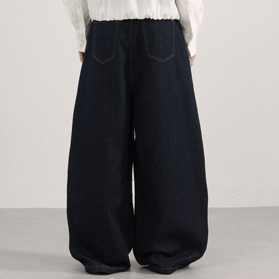 Knife Cut Patchwork High Waist Wide Leg Jeans