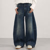 Retro Patchwork Curved Blade Denim Jeans