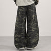 Camo Print Cargo Wide Leg Denim Jeans