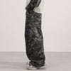 Camo Print Cargo Wide Leg Denim Jeans