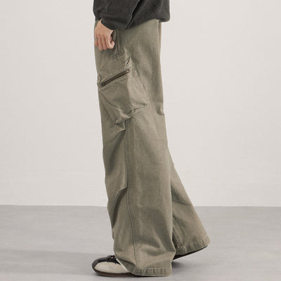 Relaxed Fit Tactical Cargo Zipper Pants