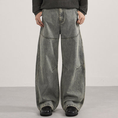 Wide Leg High Waist Distressed Denim Jeans