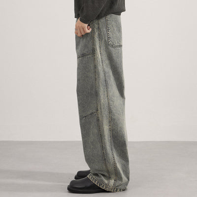 Wide Leg High Waist Distressed Denim Jeans