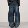 Grunge Dark Wash High Waist Wide Leg Jeans