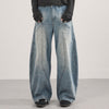 Oversized Pocket Distressed Wide Leg Vintage Jeans