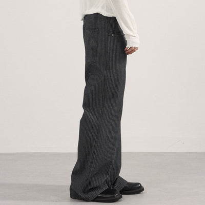 Tailored High Waist Wide Leg Striped Pants