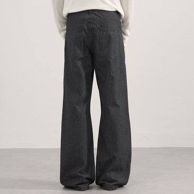 Tailored High Waist Wide Leg Striped Pants