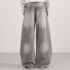 Vintage Gray Distressed High Waist Jeans