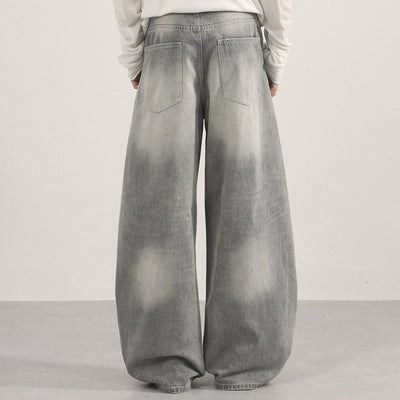 Vintage Gray Distressed High Waist Jeans