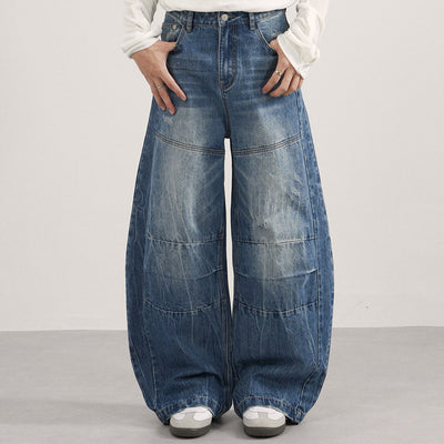 Loose Pleated Wide Leg Scimitar Jeans