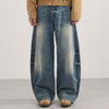 Curved Blade Wide Leg High Waist Vintage Jeans
