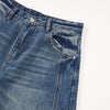 Wide Leg Vintage Washed Distressed Denim Pants