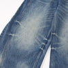 Wide Leg Vintage Washed Distressed Denim Pants