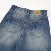 Wide Leg Vintage Washed Distressed Denim Pants