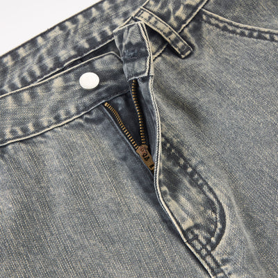 Wide Leg High Waist Distressed Denim Jeans