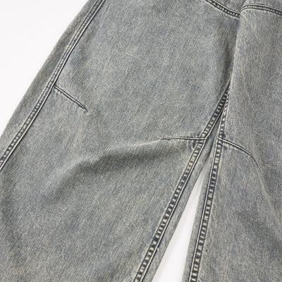 Wide Leg High Waist Distressed Denim Jeans