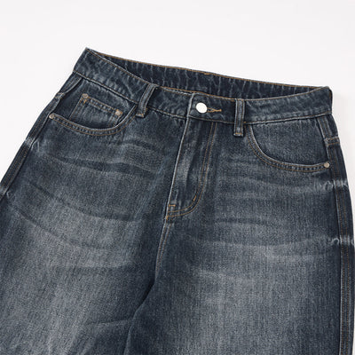 Dark Washed High Waist Boyfriend Loose Jeans