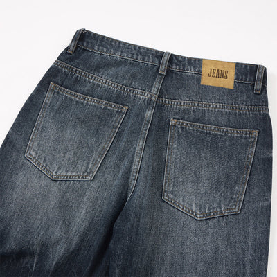 Dark Washed High Waist Boyfriend Loose Jeans