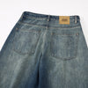 High Waist Pleated Wide Leg Vintage Wash Jeans